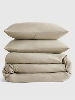 Toffee Organic Crisp Percale Duvet Cover Set King/Cal King - Retail $124